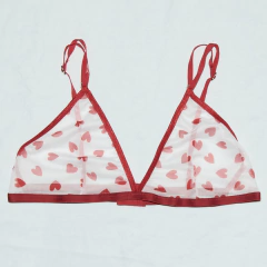 Conjunto de microtul - Corazones rojos y fondo blanco - comprar online