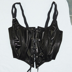 Corset de vinilo con apertura frontal y trasera