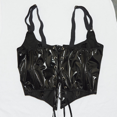 Corset de vinilo con apertura frontal y trasera - comprar online