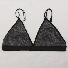 Corpiño de lycra con glitter plateado + tornasol violeta/verde - comprar online