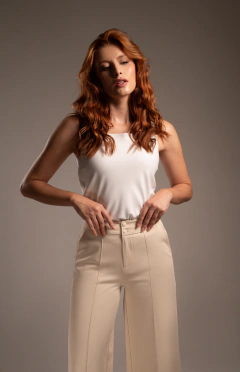 Calça Pantalona Areia - Vista Branco Jalecos