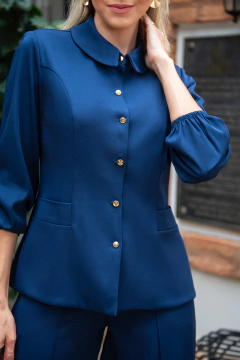 Blusa Lais Marinho - Vista Branco Jalecos