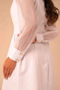 Jaleco Khloe Branco - Vista Branco Jalecos