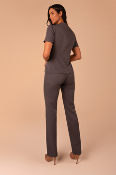Scrub Lady Cinza - Vista Branco Jalecos