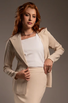Blazer Dayse Areia - Vista Branco Jalecos