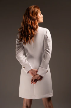 Jaleco feminino Branco Beatrice - Vista Branco Jalecos