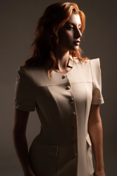 Blusa Yasmin Areia - Vista Branco Jalecos