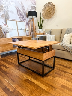 MESA RATONA EXTENSIBLE HIERRO NEGRO Y PARAISO
