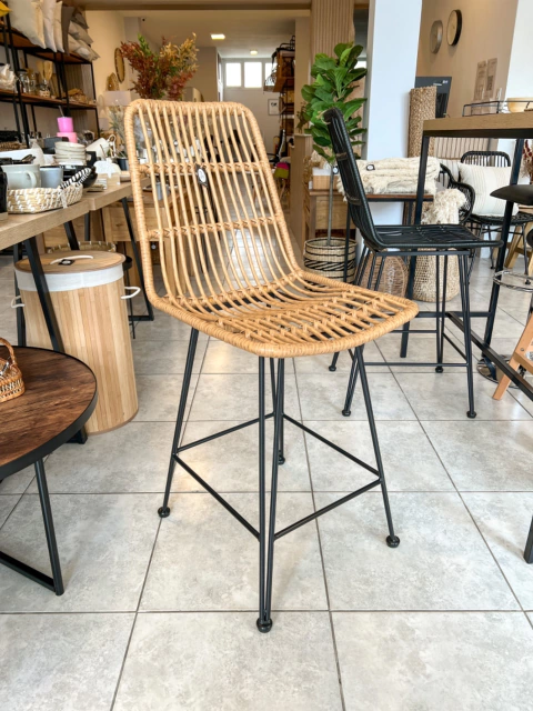 BANQUETA CINCINNATI SIMIL RATTAN RESPALDO ALTO