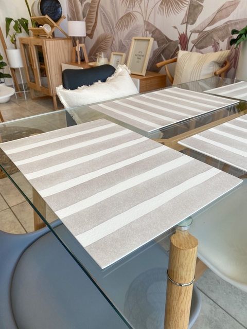 INDIVIDUAL RECTANGULAR RAYAS GRIS