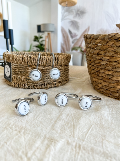 GANCHOS PARA CORTINA HOT COLD CROMADO X12