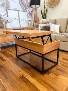 MESA RATONA EXTENSIBLE HIERRO NEGRO Y PARAISO - DecoHome