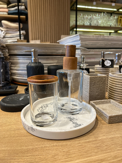 PORTACEPILLO VIDRIO MADERA - DecoHome