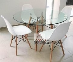 MESA EAMES REDONDA DE VIDRIO 1,00M - DecoHome