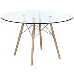MESA EAMES REDONDA DE VIDRIO 1,20M - tienda online