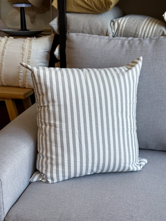 ALMOHADON RAYADO COMPLETO GRIS 50X50 - comprar online