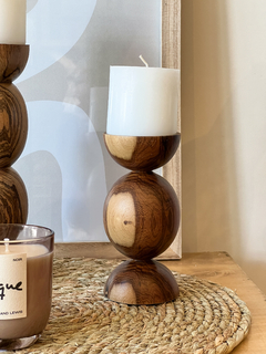 CANDELABRO MADERA ESFERA CHICO - comprar online