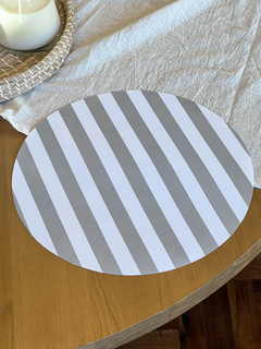 PACK PLATO DE SITIO RAYAS GRIS X24
