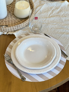 PACK PLATO DE SITIO RAYAS BEIGE X24 en internet