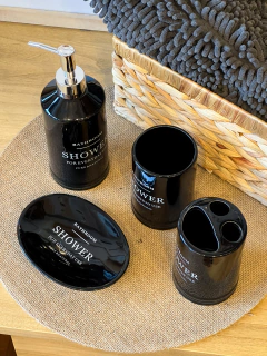 SET BAÑO SHOWER NEGRO (4 PIEZAS) - comprar online