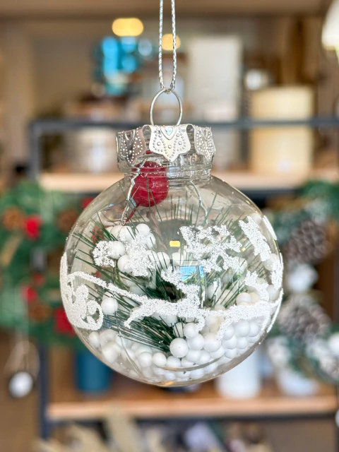 BOLA TRANSPARENTE PINO BLANCO 6CM - comprar online