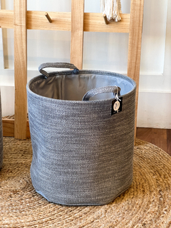 CANASTO DE TELA CIRCULAR GRIS (3 tamaños) - DecoHome