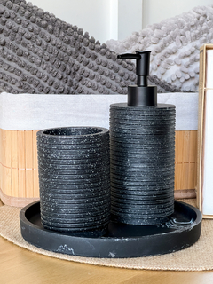DISPENSER PIEDRA RAYAS NEGRO