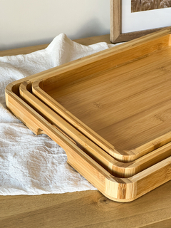 BANDEJA DE BAMBOO BORDES REDONDEADOS (3 TAMAÑOS) - comprar online