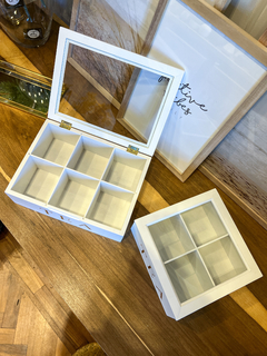 CAJA DE TE MADERA 6 DIVISIONES BLANCA - DecoHome