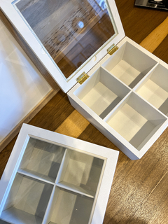 CAJA DE TE MADERA 4 DIVISIONES BLANCA en internet