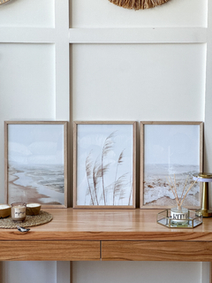 TRIPTICO CUADROS PLAYA Y PAMPA GRASS 32X42