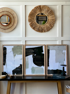CUADRO ABSTRACTO NEGRO Y BEIGE 1 40X60 - comprar online
