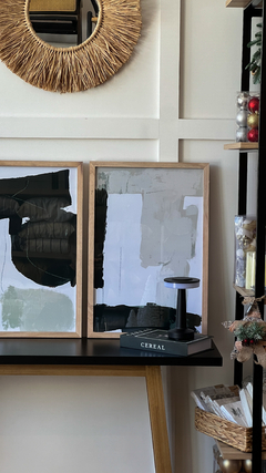 CUADRO ABSTRACTO NEGRO Y BEIGE 3 40X60 - comprar online