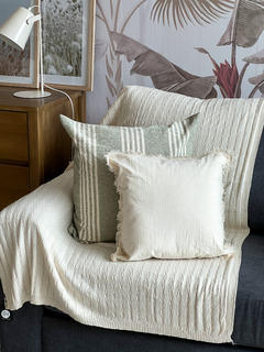 ALMOHADON FLECOS NATURAL 40X40