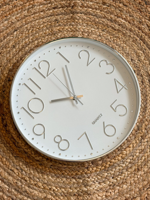 RELOJ DE PARED PLATA 35CM - comprar online