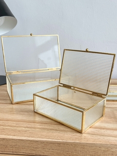 CAJA/ALHAJERO ESPEJADA DORADA MEDIANA