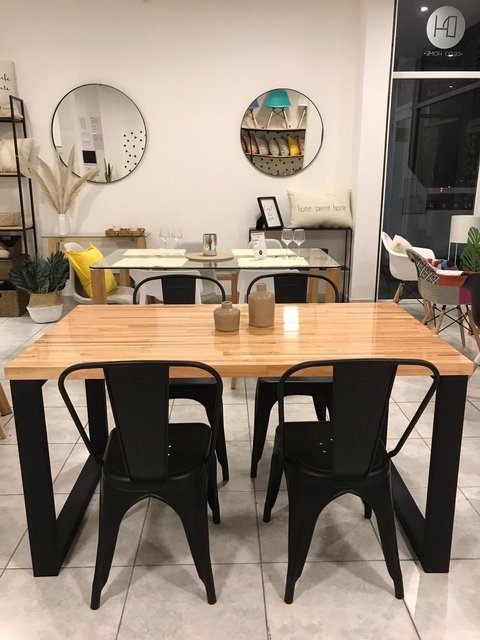 MESA HIERRO Y EUCALIPTO 1,40