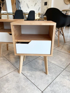 MESA DE LUZ NORUEGA CAJON BLANCO