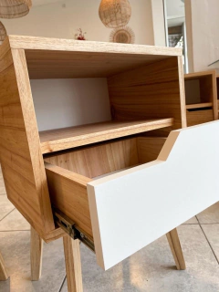 MESA DE LUZ NORUEGA CAJON BLANCO - tienda online