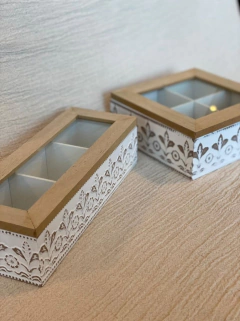 CAJA DE TE MADERA 3 DIVISIONES - tienda online
