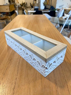 CAJA DE TE MADERA 3 DIVISIONES