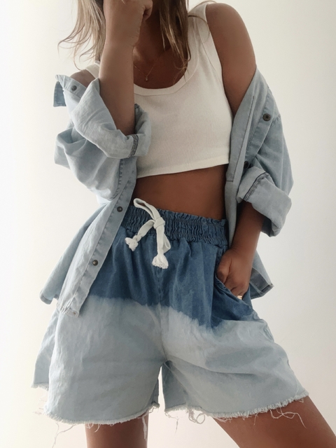 Short largo Denim bicolor