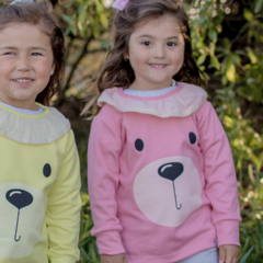 Buzo CARA OSO ROSA Y LIMA - comprar online