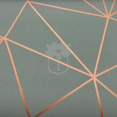 PÁG. 10 - Papel de Parede Zara Geométrico Cinza com Fio Cobre - Coleção Império Gold