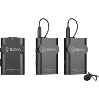 Sistema Microfone Lapela Omnidirecional Sem Fio Digital Duplo - Boya BY-WM4 PRO K2 (2.4Ghz / OLED / TRS 3.5mm)