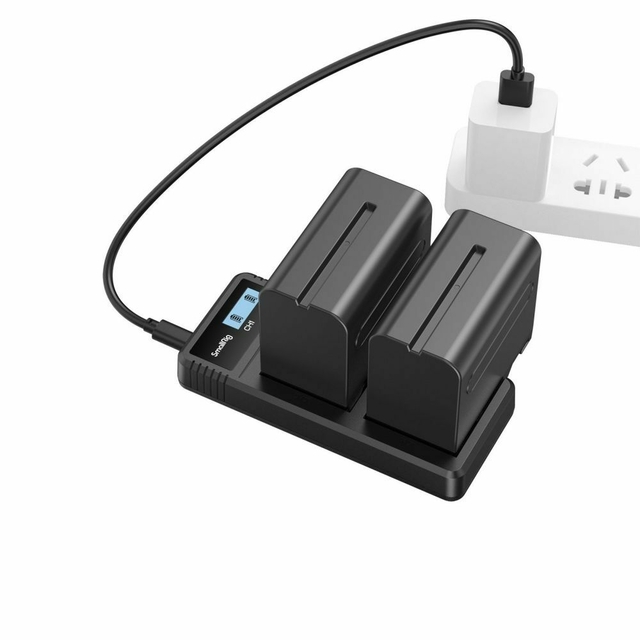 KIT 2 Baterias NP-F970 (7800mAh 7,2 V) + Carregador Duplo LCD SmallRig 3823 - comprar online