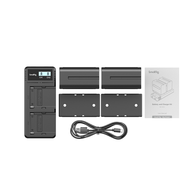 Imagem do KIT 2 Baterias NP-F970 (7800mAh 7,2 V) + Carregador Duplo LCD SmallRig 3823