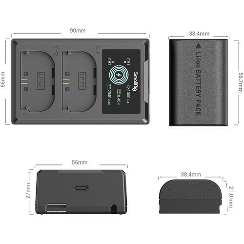 Kit Carregador Duplo + 2x Baterias Canon LP-E6NH - Smallrig 3821 na internet