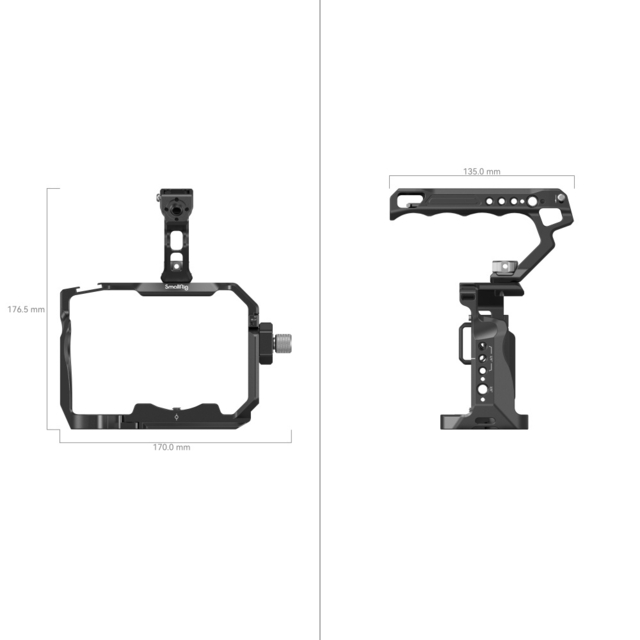 Cage/Gaiola SmallRig 3668b + Top Handle Arri 2165c (Sony A7RV / A7IV / A7S III) - loja online