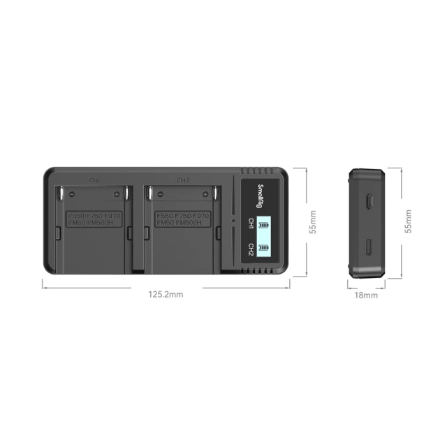 Carregador Duplo LCD SmallRig 4086 (Bateria NP-F970) na internet
